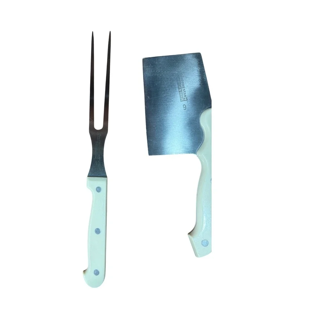 Showtime Five Star Carving Fork and Chop & Serve Cleaver Set‎ bundle
